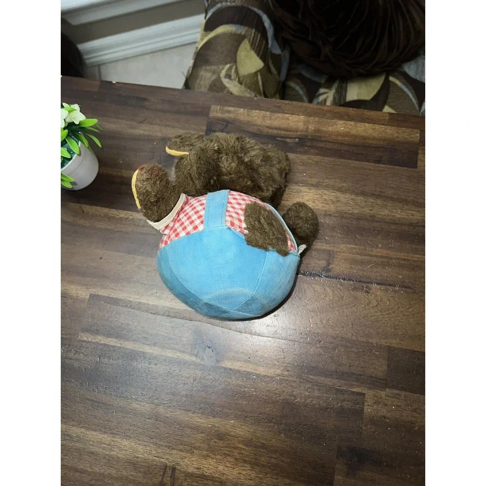 Fisher Price Rolly Polly Teddy Bear Vintage 1970s Chime Plush fur toy #719 Cute